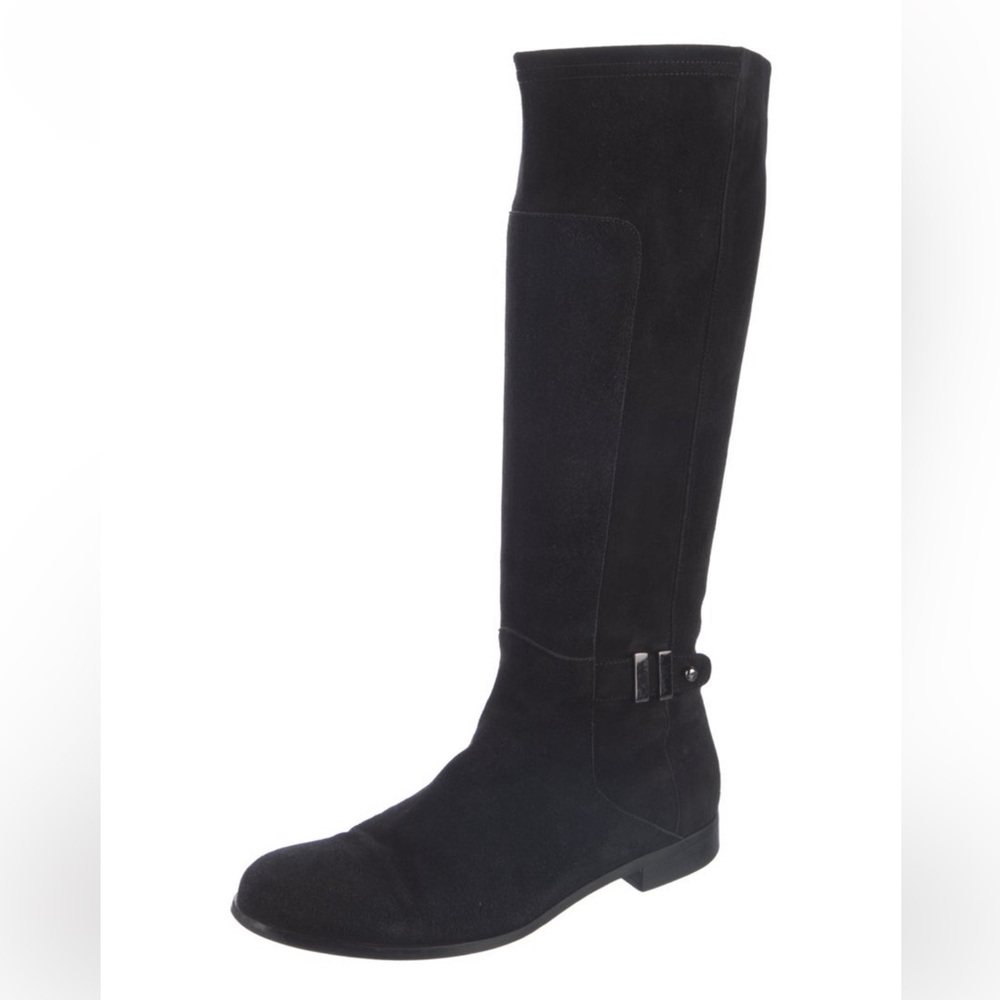 Aquatalia Black Suede Riding Boots